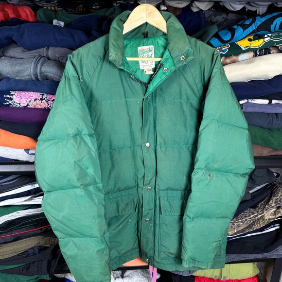 Vintage 70's Colorado Comfort Green Goose Down Puffer Jacket Mens Medium